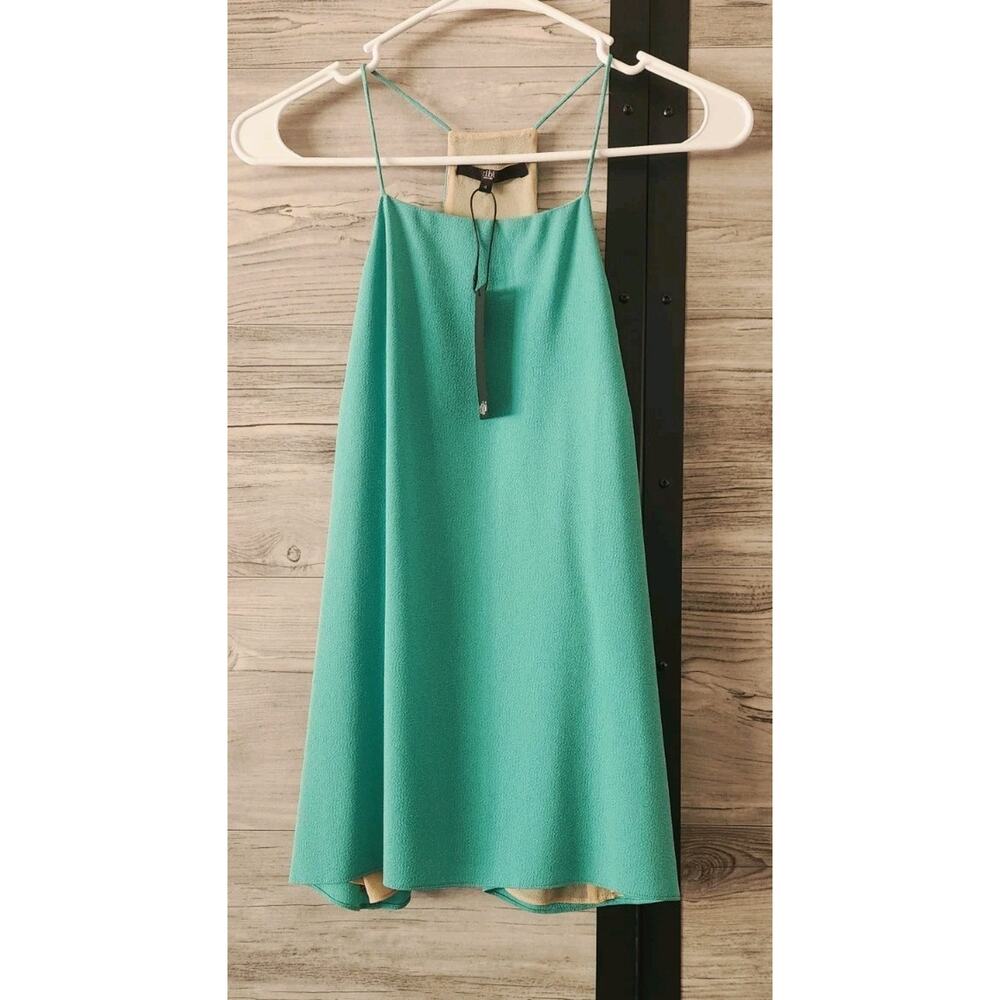 TIBI Women's Green Sleeveless Crepe Top Blouse Size 4 NWT $198